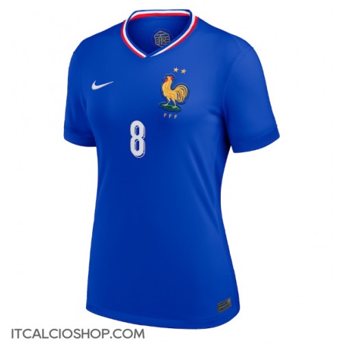 Francia Aurelien Tchouameni #8 Prima Maglia Femmina Europei 2024 Manica Corta
